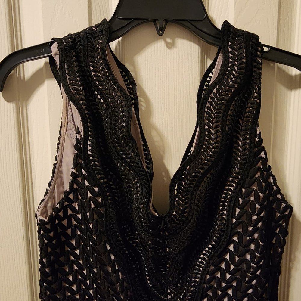 Reiss Sami Open Back Lace Dress Black 6